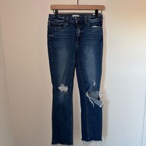 PAIGE Jeans Women's Size 27 Blue Jacqueline Straight Leg Distressed